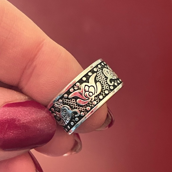 Asian sterling silver plated adjustable ring - Picture 4 of 6